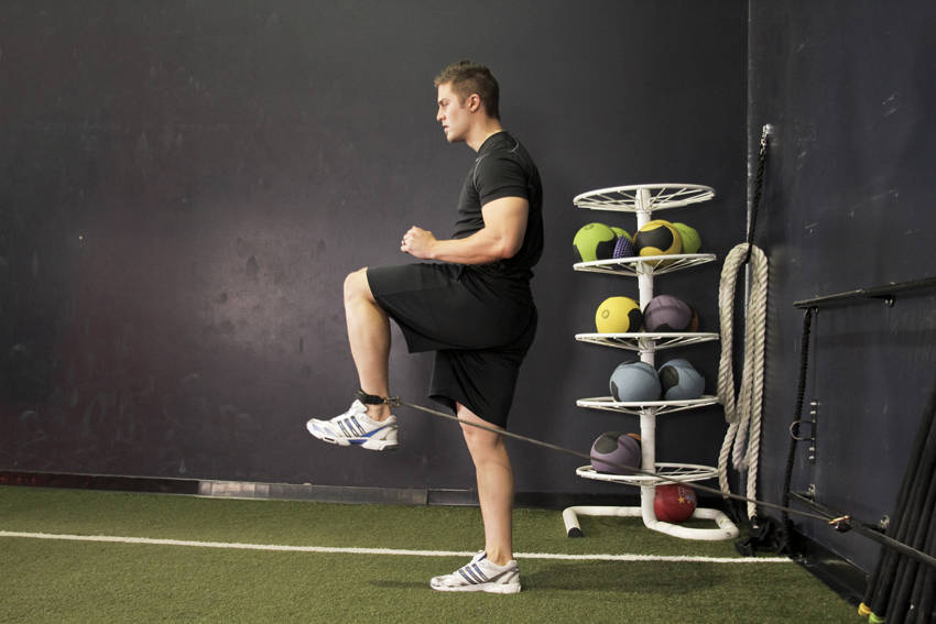 Hip Flexion with Band - ending position