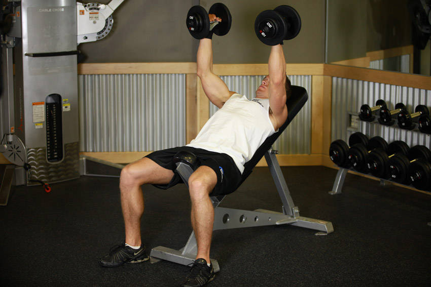 Incline Dumbbell Bench With Palms Facing In - starting position