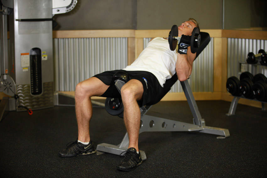 Incline Dumbbell Curl - ending position