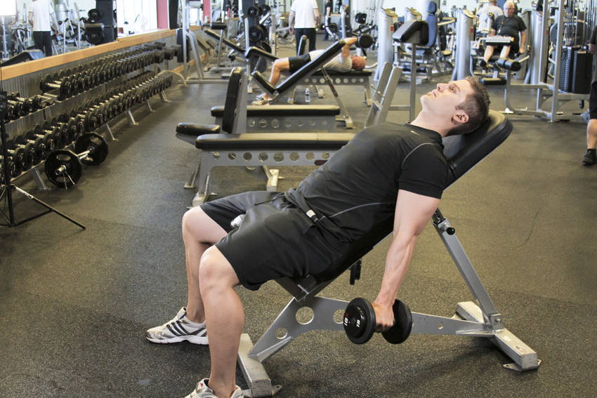 Incline Hammer Curls - starting position