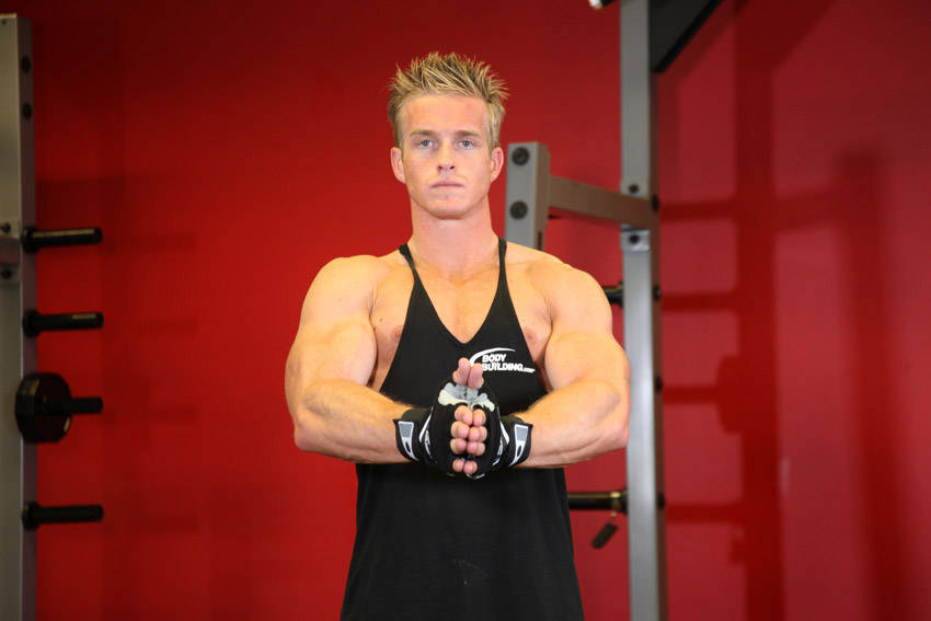 Isometric Chest Squeezes - ending position