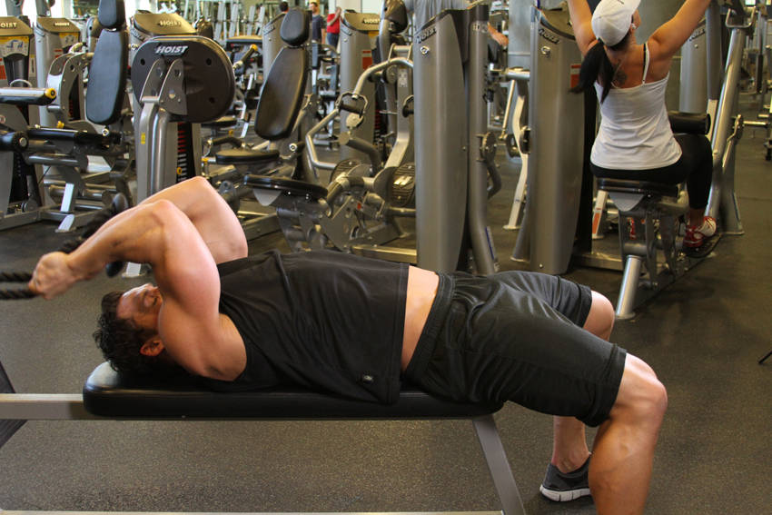Low Cable Triceps Extension - starting position