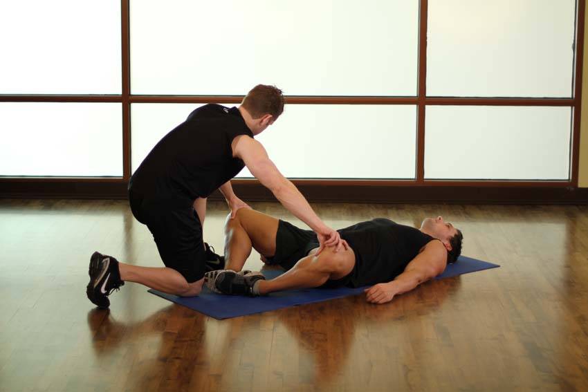 Lying Bent Leg Groin - ending position