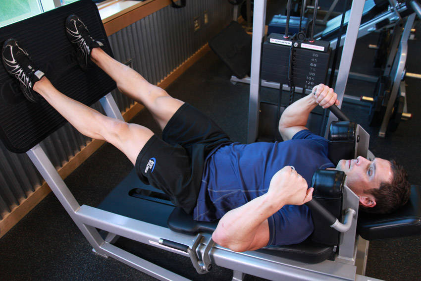 Lying Machine Squat - ending position