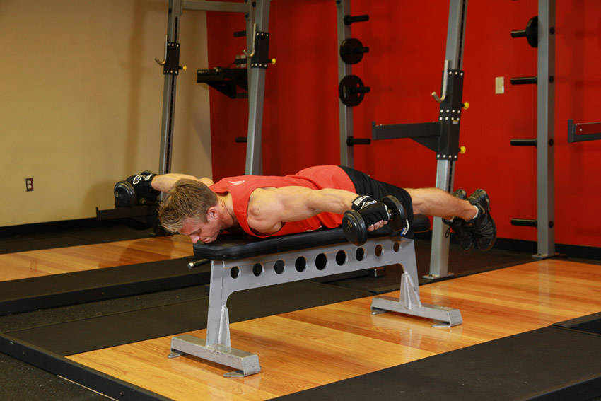 Lying Rear Delt Raise - starting position