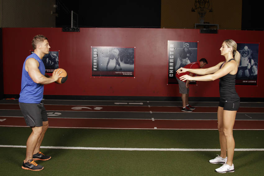 Medicine Ball Chest Pass - starting position