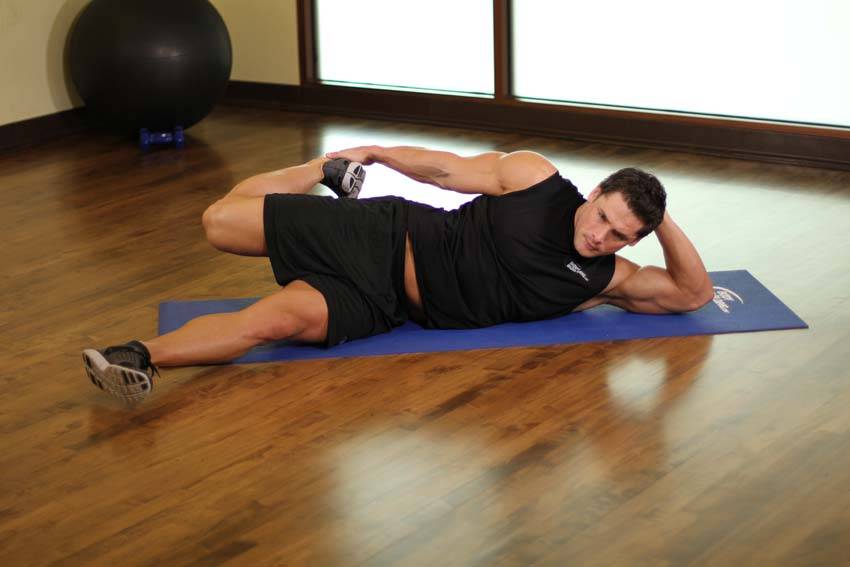 On Your Side Quad Stretch - ending position