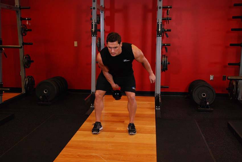 One-Arm Kettlebell Clean - ending position