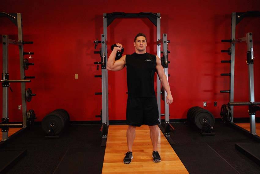 One-Arm Kettlebell Para Press - starting position