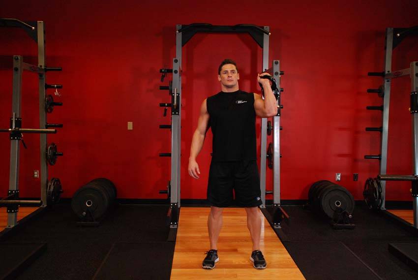 One-Arm Kettlebell Push Press - starting position