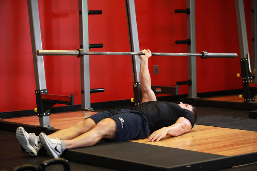 One Arm Floor Press - ending position