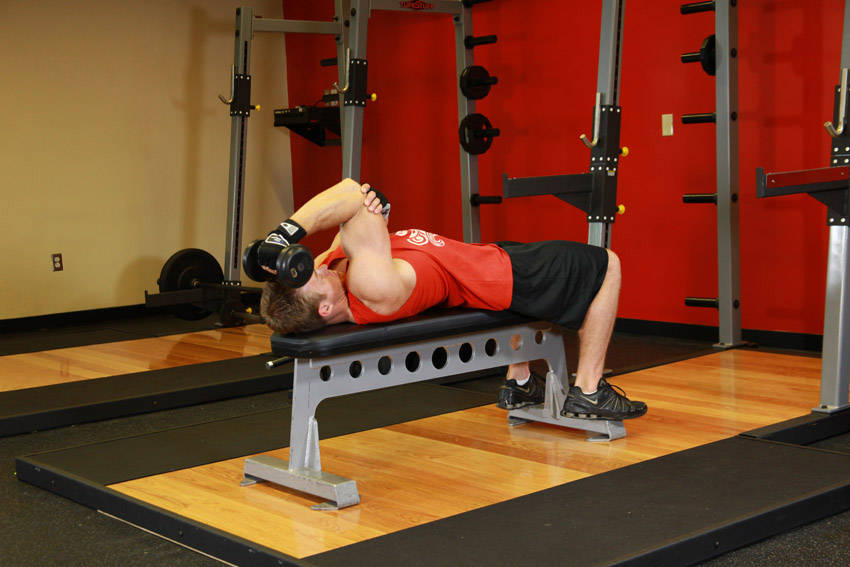 One Arm Supinated Dumbbell Triceps Extension - starting position