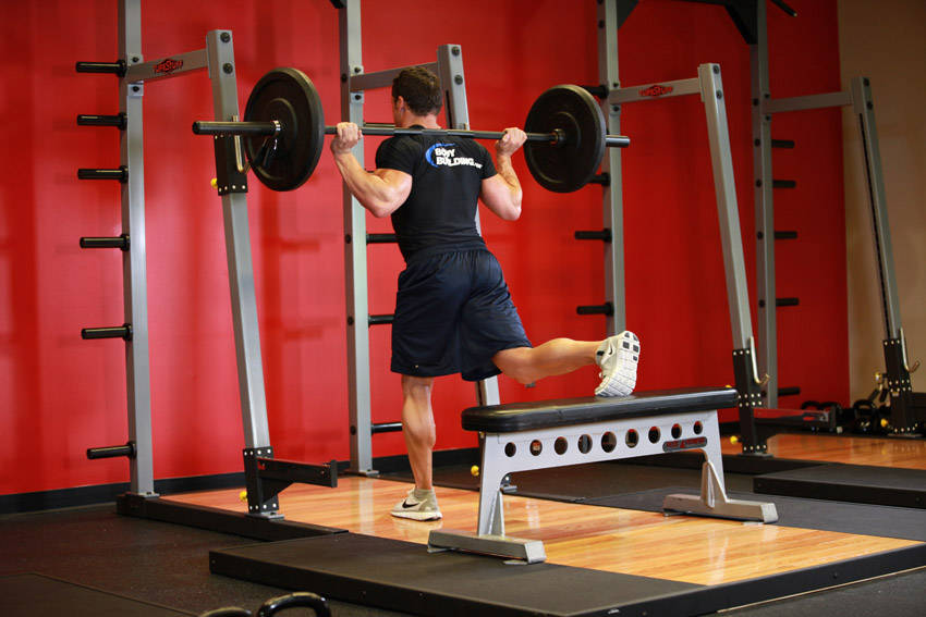 One Leg Barbell Squat - starting position