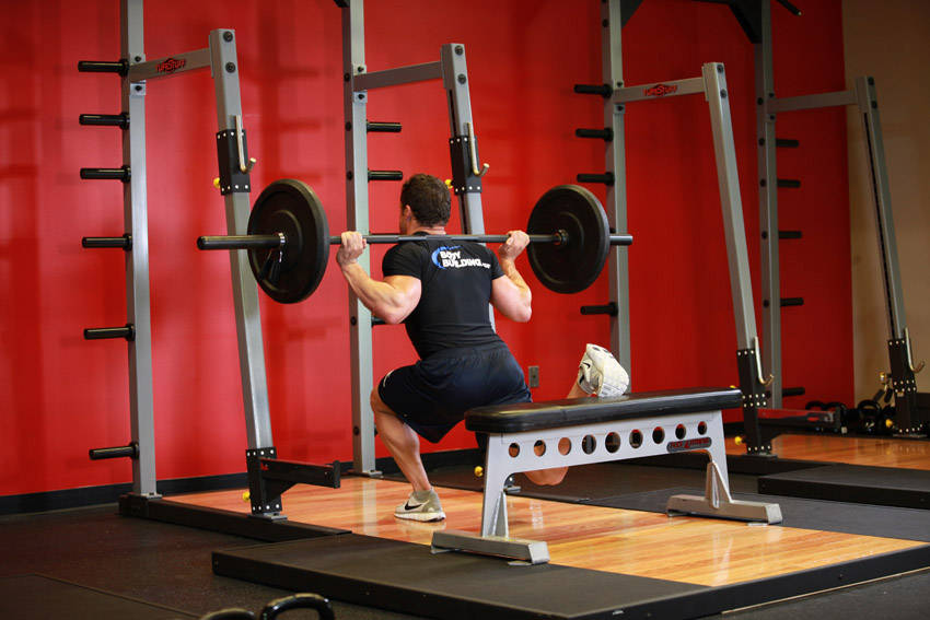 One Leg Barbell Squat - ending position