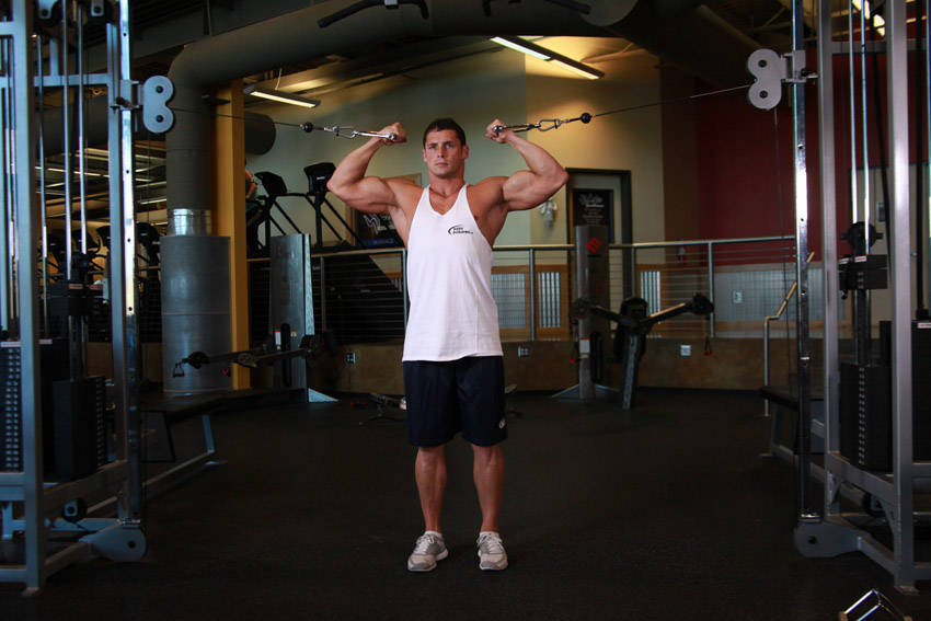 Overhead Cable Curl - ending position