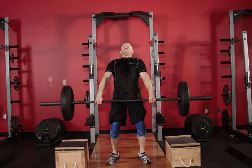 Power Clean from Blocks - ending position