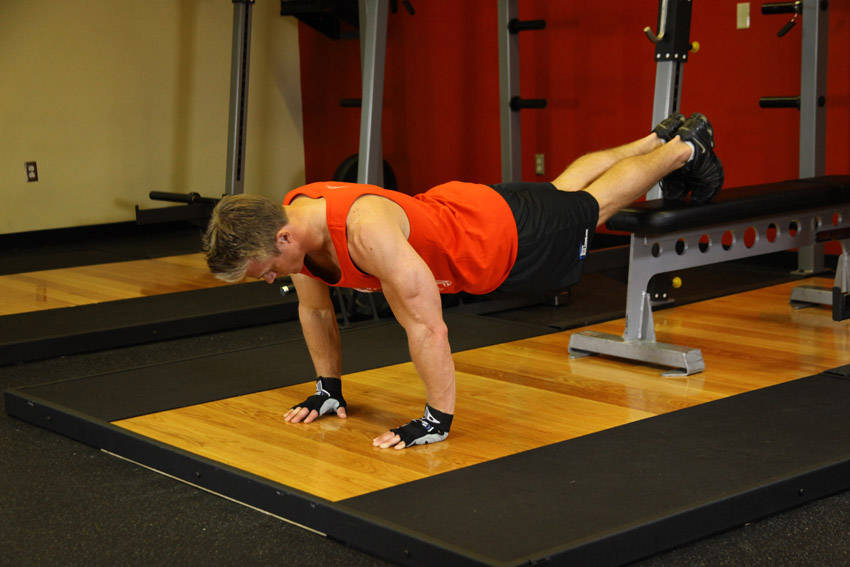 Push-Ups With Feet Elevated - starting position