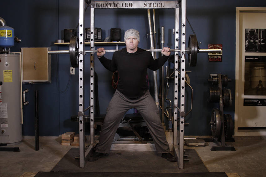 Reverse Band Power Squat - starting position