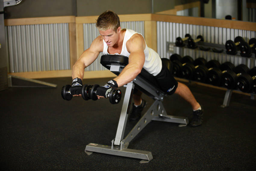 Reverse Flyes With External Rotation - starting position