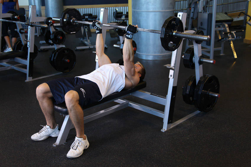 Reverse Triceps Bench Press - ending position