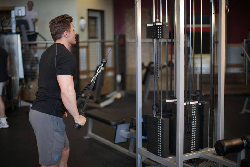 Rope Straight-Arm Pulldown - ending position