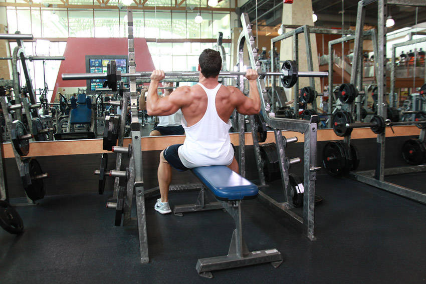 Seated Barbell Military Press - starting position