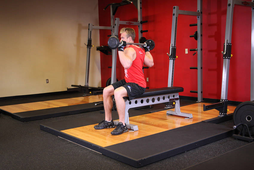 Seated Barbell Twist - starting position