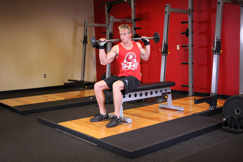 Seated Barbell Twist - ending position