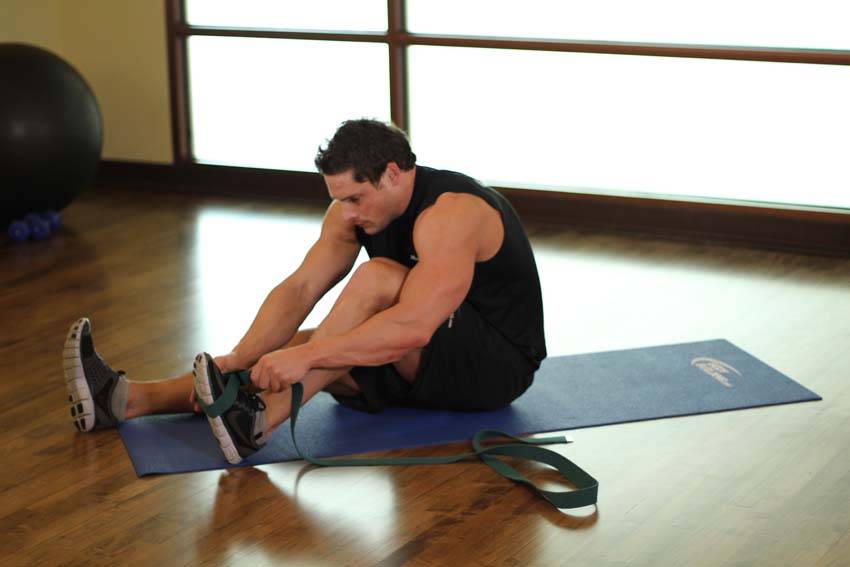Seated Hamstring and Calf Stretch - starting position