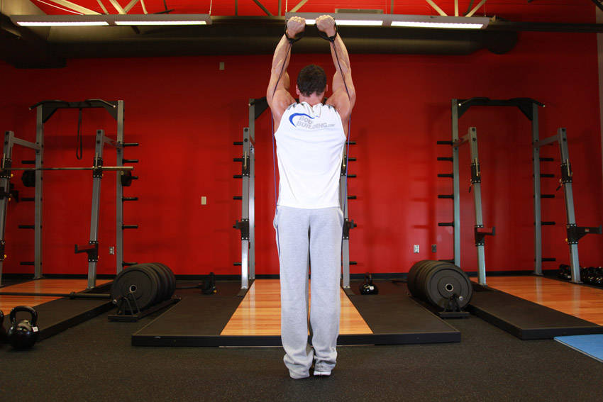Shoulder Press - With Bands - ending position