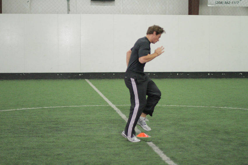 Single-Cone Sprint Drill - ending position