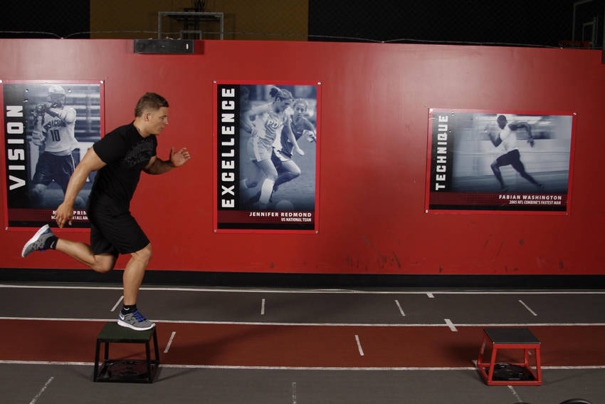 Single-Leg Stride Jump - starting position