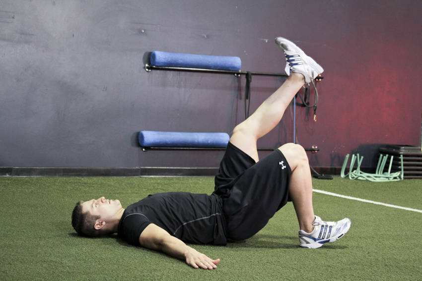 Single Leg Glute Bridge - starting position