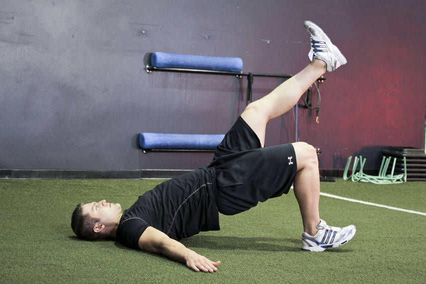Single Leg Glute Bridge - ending position