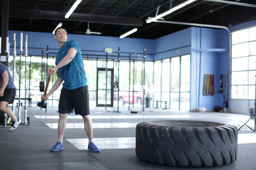 Sledgehammer Swings - starting position