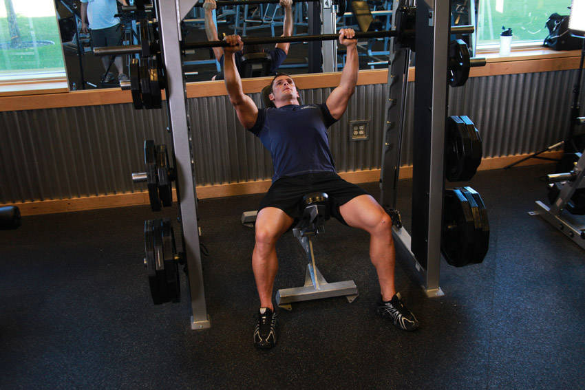 Smith Incline Shoulder Raise - starting position