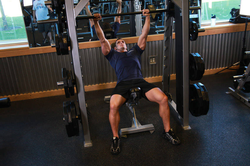 Smith Incline Shoulder Raise - ending position