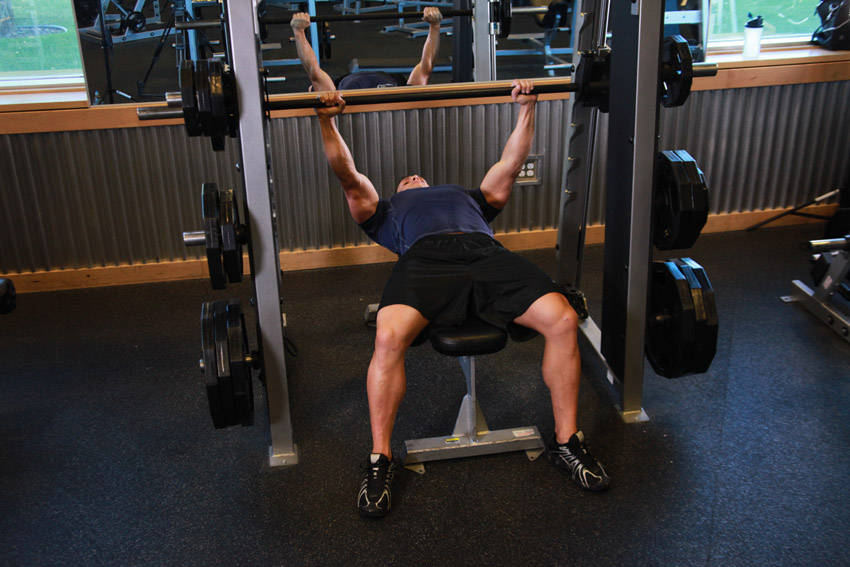 Smith Machine Bench Press - ending position