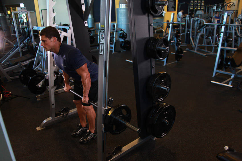Smith Machine Bent Over Row - starting position