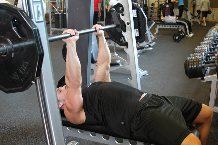 Smith Machine Close-Grip Bench Press - ending position