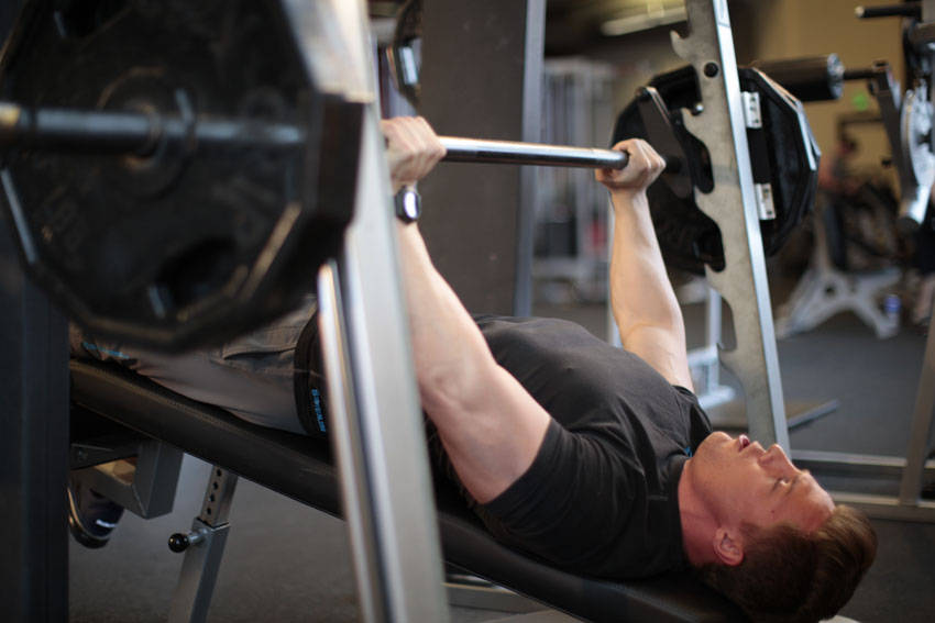 Smith Machine Decline Press - ending position