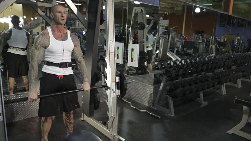 Smith Machine Hang Power Clean - starting position