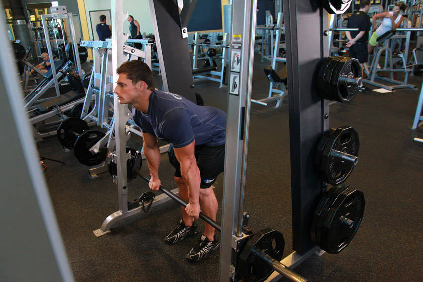 Smith Machine Stiff-Legged Deadlift - starting position