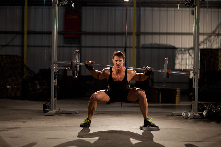 Squat with Plate Movers - ending position