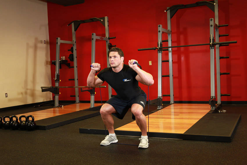 Squats - With Bands - ending position