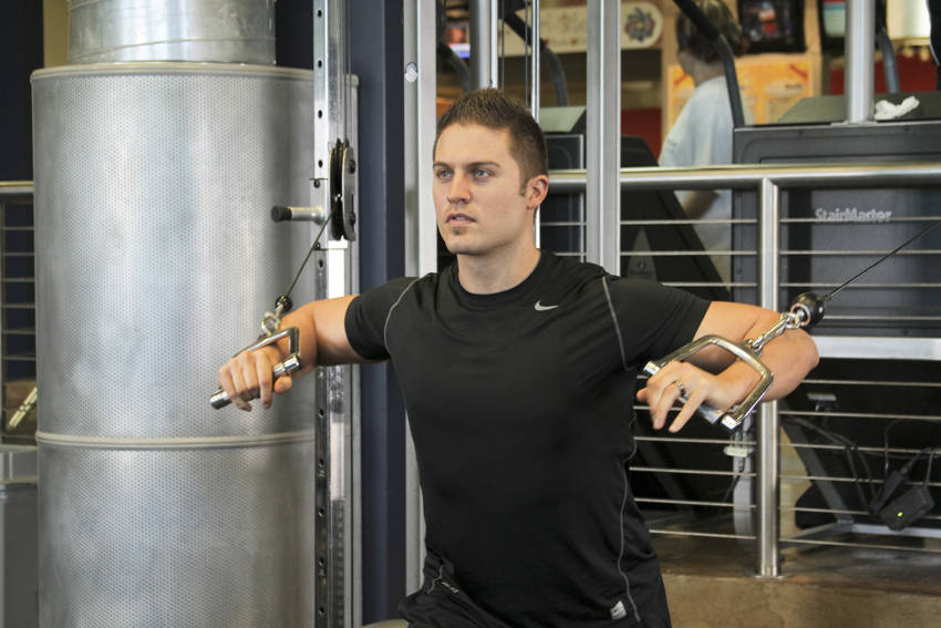 Standing Cable Chest Press - starting position