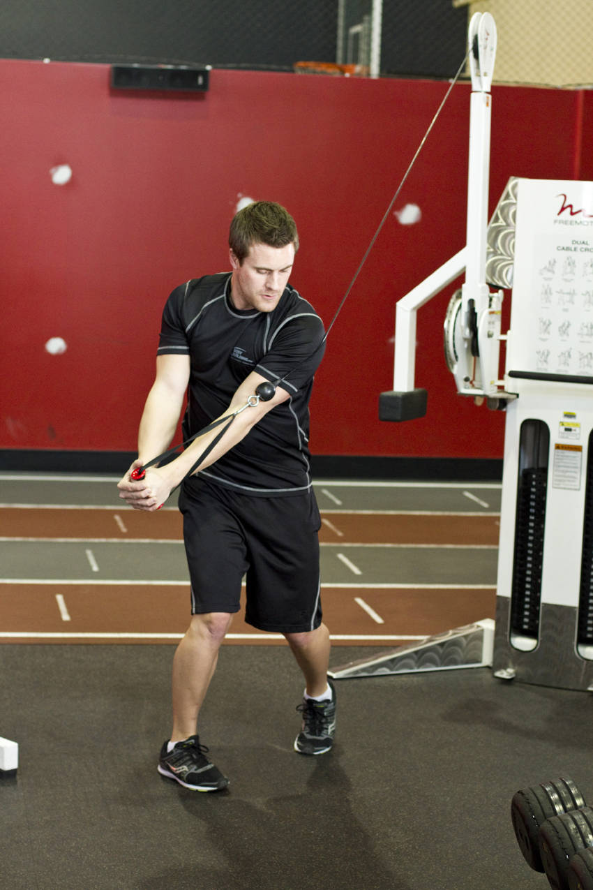 Standing Cable Wood Chop - ending position