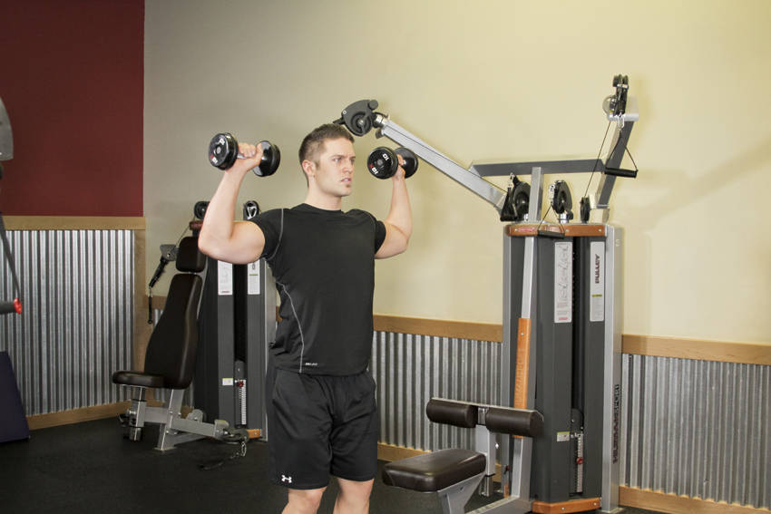 Standing Dumbbell Press - starting position
