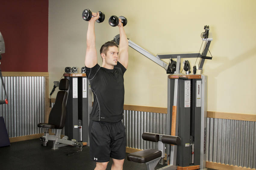 Standing Dumbbell Press - ending position