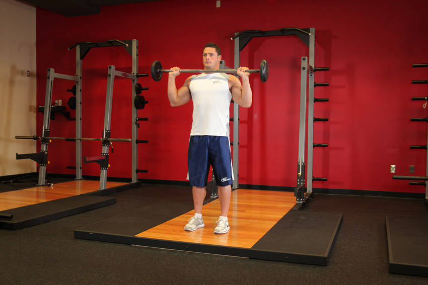 Standing Military Press - starting position